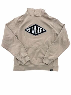 RawGear Men’s beige hoodie with logo in size XL, made in LA